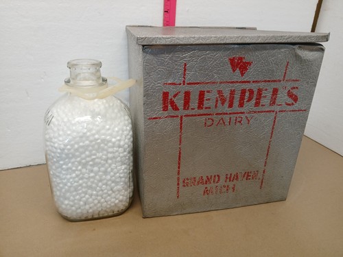 Vintage metal milk delivery - vintage,